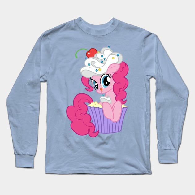 Pinkie Pie in a cupcake Long Sleeve T-Shirt by CloudyGlow